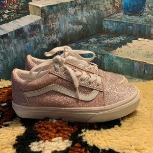 Vans pink sparkly/glitter vans big girl 4